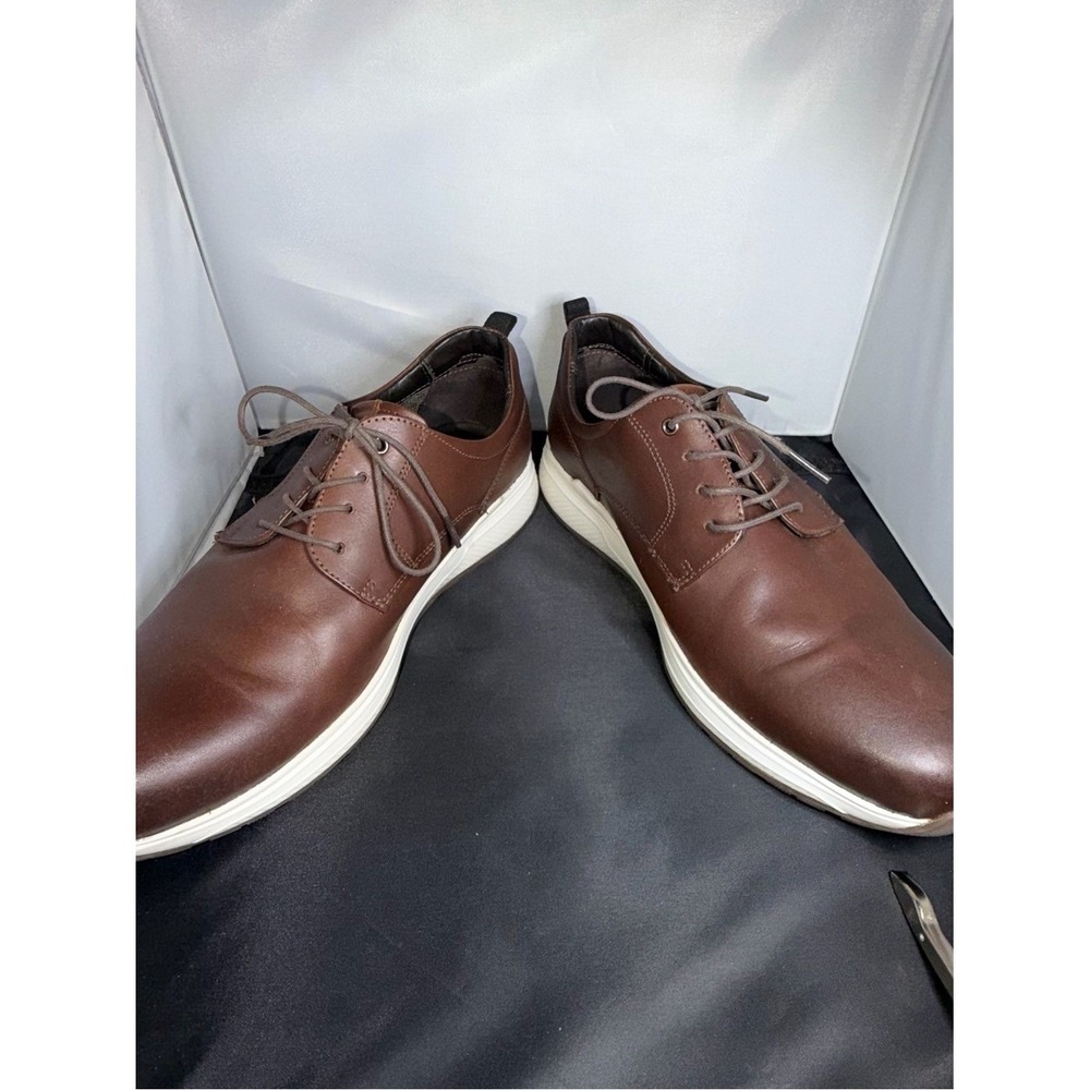 Johnston & Murphy Men's 10.5 M Brown Leather Lace Up Casual Dress Shoes - Picture 6 of 11